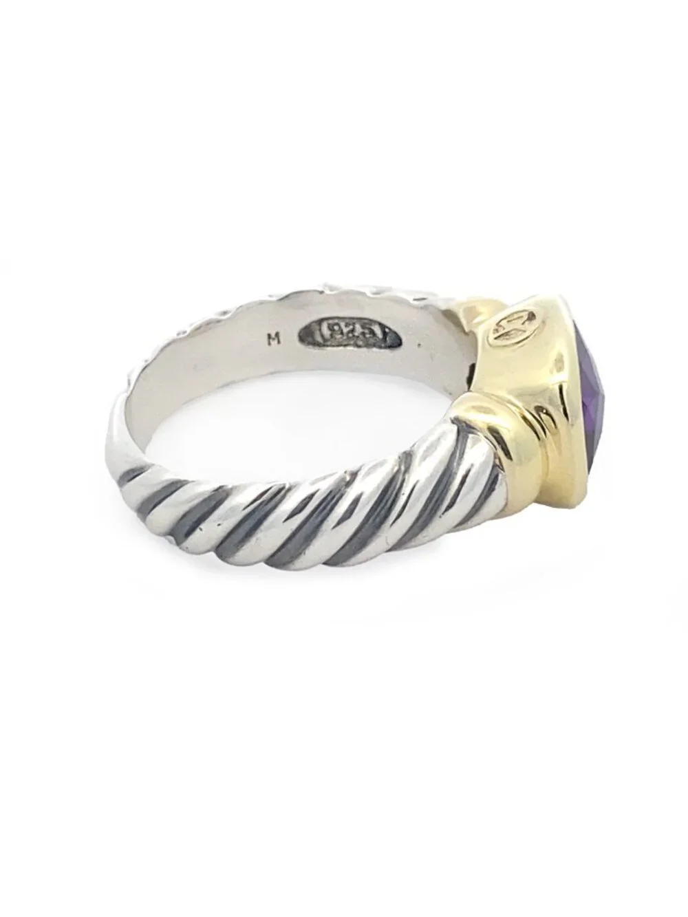 Sterling Silver & 14ky Gold David Yurman Noblesse Amethyst Ring